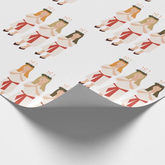 Zweeds kerstmeisje cadeaupapier (Hoek)