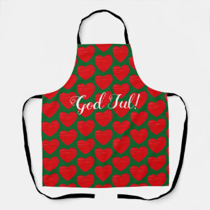 Zweeds Kerstmis Rode Hart Gepersonaliseerd Schort
