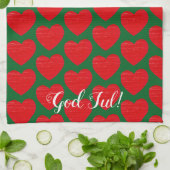 Zweeds Kerstmis Rode Hart Gepersonaliseerd Theedoek (Gevouwen)