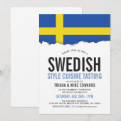 Zweeds keuken | Vlaggenuitnodiging Kaart (Voorkant / Achterkant)