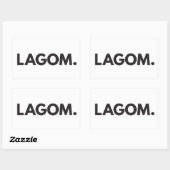 Zweeds LAGOM Zwart-wit Rechthoekige Sticker (Vel)