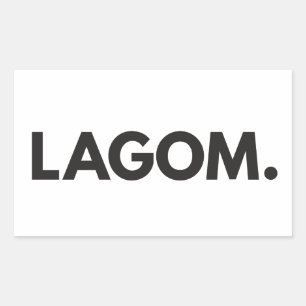 Zweeds LAGOM Zwart-wit Rechthoekige Sticker