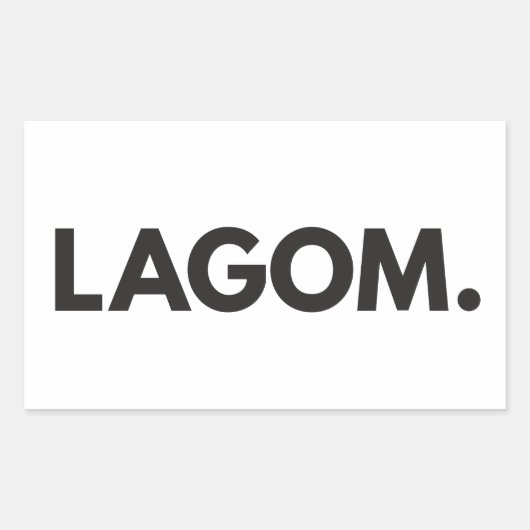 Zweeds LAGOM Zwart-wit Rechthoekige Sticker (Voorkant)