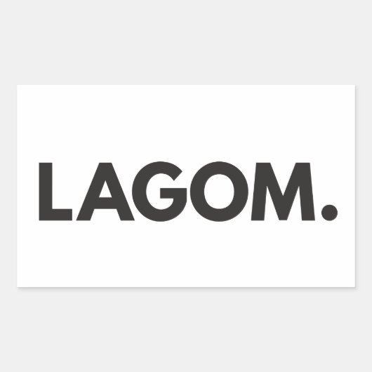 Zweeds Lagom Zwart-wit Rechthoekige Sticker (Voorkant)