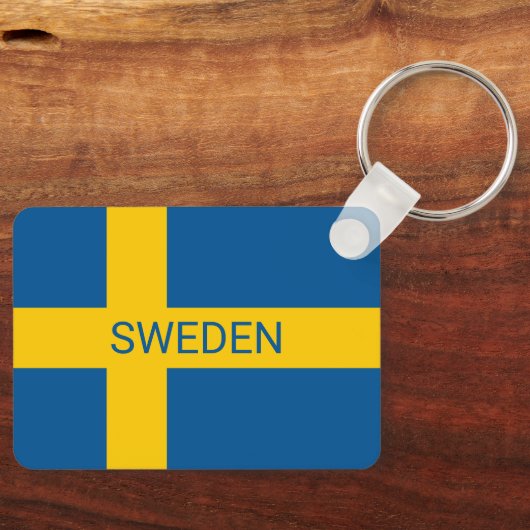 Zweeds land vlag aangepaste sleutelhanger cadeau (Voorkant)