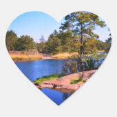 zweeds landschap , foto hart sticker (Voorkant)