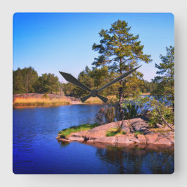 zweeds landschap , foto vierkante klok