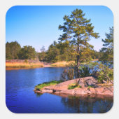 zweeds landschap , foto vierkante sticker (Voorkant)