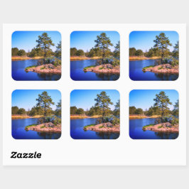 zweeds landschap , foto vierkante sticker