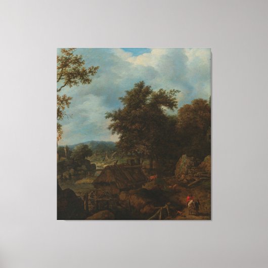 Zweeds Landschap met een Watermolen, Allaert van E Canvas Afdruk (Voorkant)