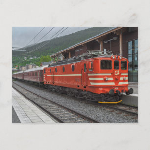 Zweeds Ma 408 el.locomotief met reizigerstrein Briefkaart