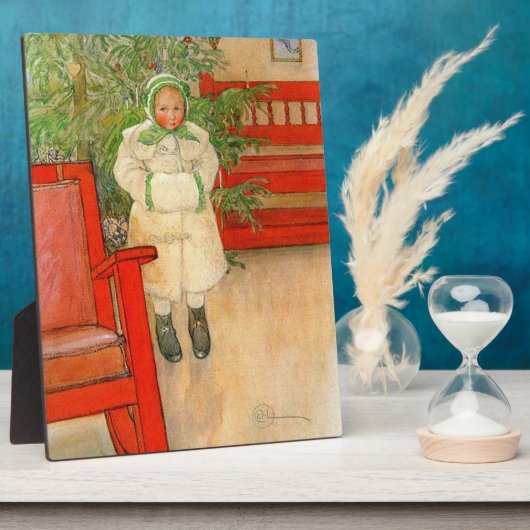  Zweeds meisje met kerst in Muff Fotoplaat (Zijkant)