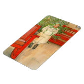 Zweeds meisje met kerst in Muff Magneet (Linkerzijde)