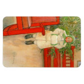 Zweeds meisje met kerst in Muff Magneet (Horizontaal)