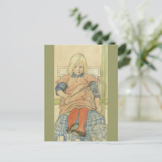  Zweeds meisje met speldenstoel Briefkaart (Staand voorkant)