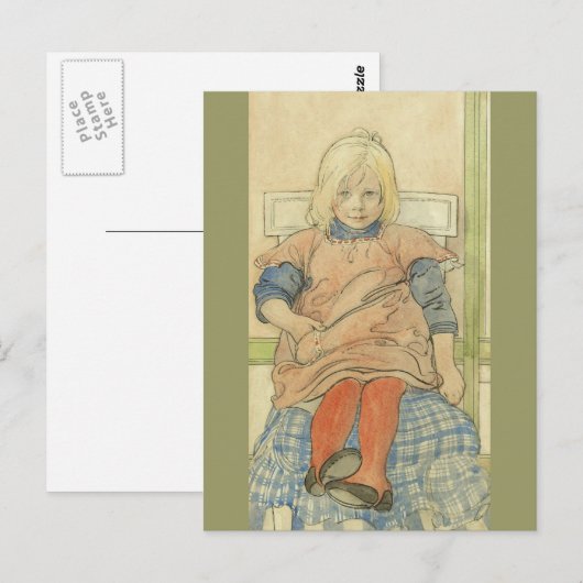  Zweeds meisje met speldenstoel Briefkaart (Voorkant / Achterkant)