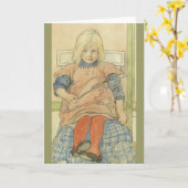  Zweeds meisje met speldenstoel Kaart (Gele Bloem)