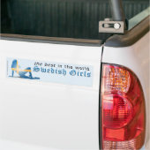 Zweeds meisje Silhouette vlag Bumpersticker (Op Truck)