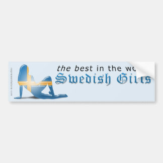 Zweeds meisje Silhouette vlag Bumpersticker