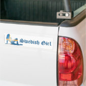 Zweeds meisje Silhouette vlag Bumpersticker (Op Truck)