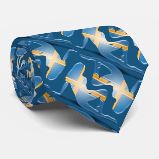 Zweeds meisje Silhouette vlag Stropdas (Opgerold)