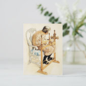 Zweeds meisje weven briefkaart (Staand voorkant)