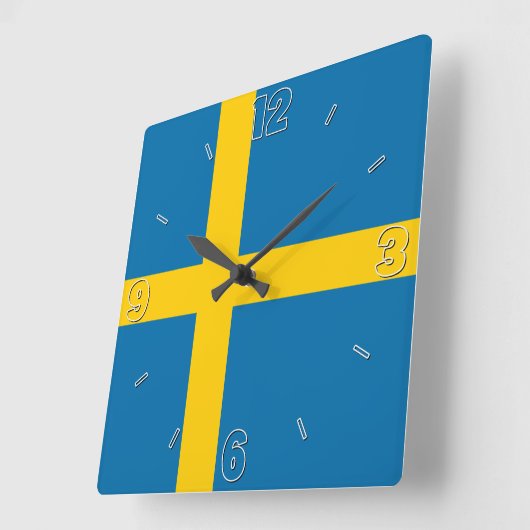 Zweeds nationaal vlaggenpatriotticum vierkante klok (Hoek)