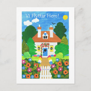Zweeds nieuw adres aankondiging Briefkaart
