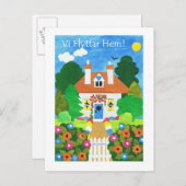 Zweeds nieuw adres aankondiging Briefkaart (Voorkant / Achterkant)