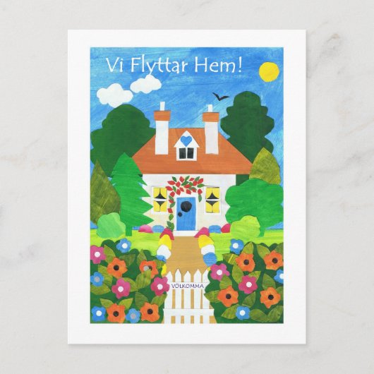 Zweeds nieuw adres aankondiging Briefkaart (Voorkant)