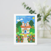 Zweeds nieuw adres aankondiging Briefkaart (Staand voorkant)