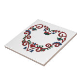 Zweeds Noors Rosemaling Heart Scandinavian Tegeltje (Zijkant)