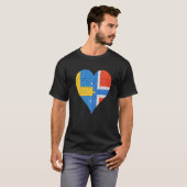 Zweeds Noors Vlag Hart T-shirt (Voorkant volledig)