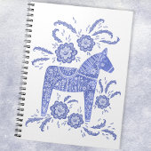 Zweeds Notitieboek van Dala Horse Blue en White