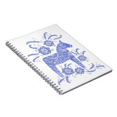 Zweeds Notitieboek van Dala Horse Blue en White (Rechterzijde)