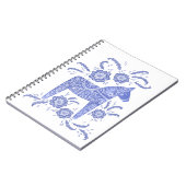 Zweeds Notitieboek van Dala Horse Blue en White (Linkerzijde)