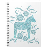 Zweeds Notitieboek voor Blauwgroen en witte folkla (Voorkant)