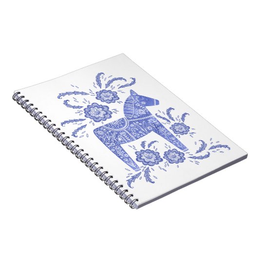 Zweeds Notitieboek voor paardenblauw en witfolk (Rechterzijde)