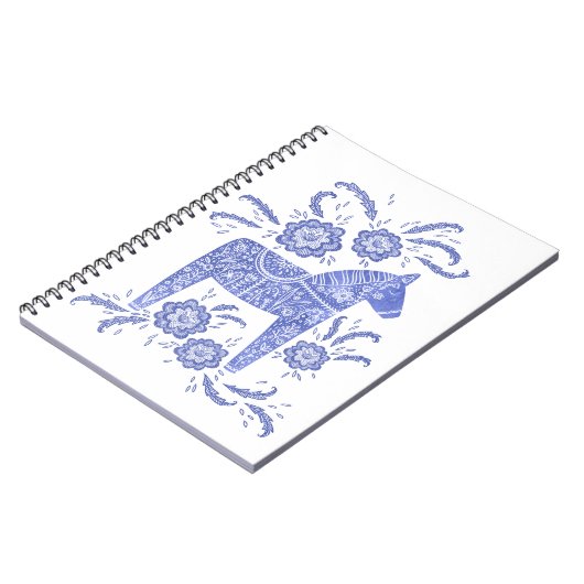 Zweeds Notitieboek voor paardenblauw en witfolk (Linkerzijde)