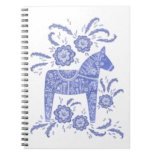 Zweeds Notitieboek voor paardenblauw en witfolk (Voorkant)