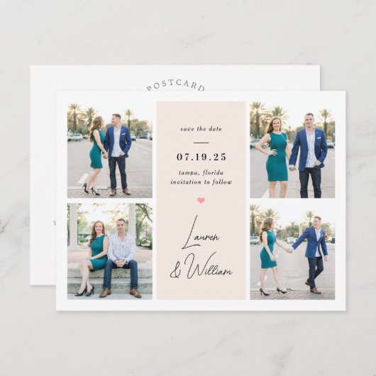 Zweeds ondertekende bruiloft bewaart het Briefkaar Briefkaart (Voorkant / Achterkant)