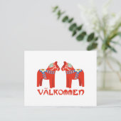 Zweeds paard Valkommen Briefkaart (Staand voorkant)