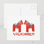 Zweeds paard Valkommen Briefkaart (Voorkant / Achterkant)
