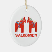 Zweeds paard Valkommen Keramisch Ornament (Rechts)