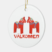 Zweeds paard Valkommen Keramisch Ornament (Links)