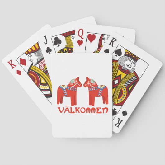 Zweeds paard Valkommen Pokerkaarten (Achterkant)