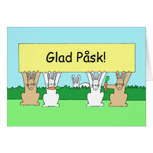 Zweeds paasblad Påsk Cartoon Bunnies
