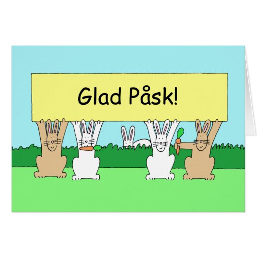 Zweeds paasblad Påsk Cartoon Bunnies (Voorkant Horizontaal)