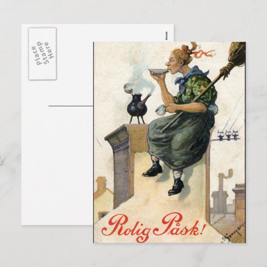 Zweeds Paaskaart Feestdagenkaart (Voorkant / Achterkant)