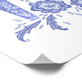 Zweeds Poster voor paardenblauw Dala (Hoek)